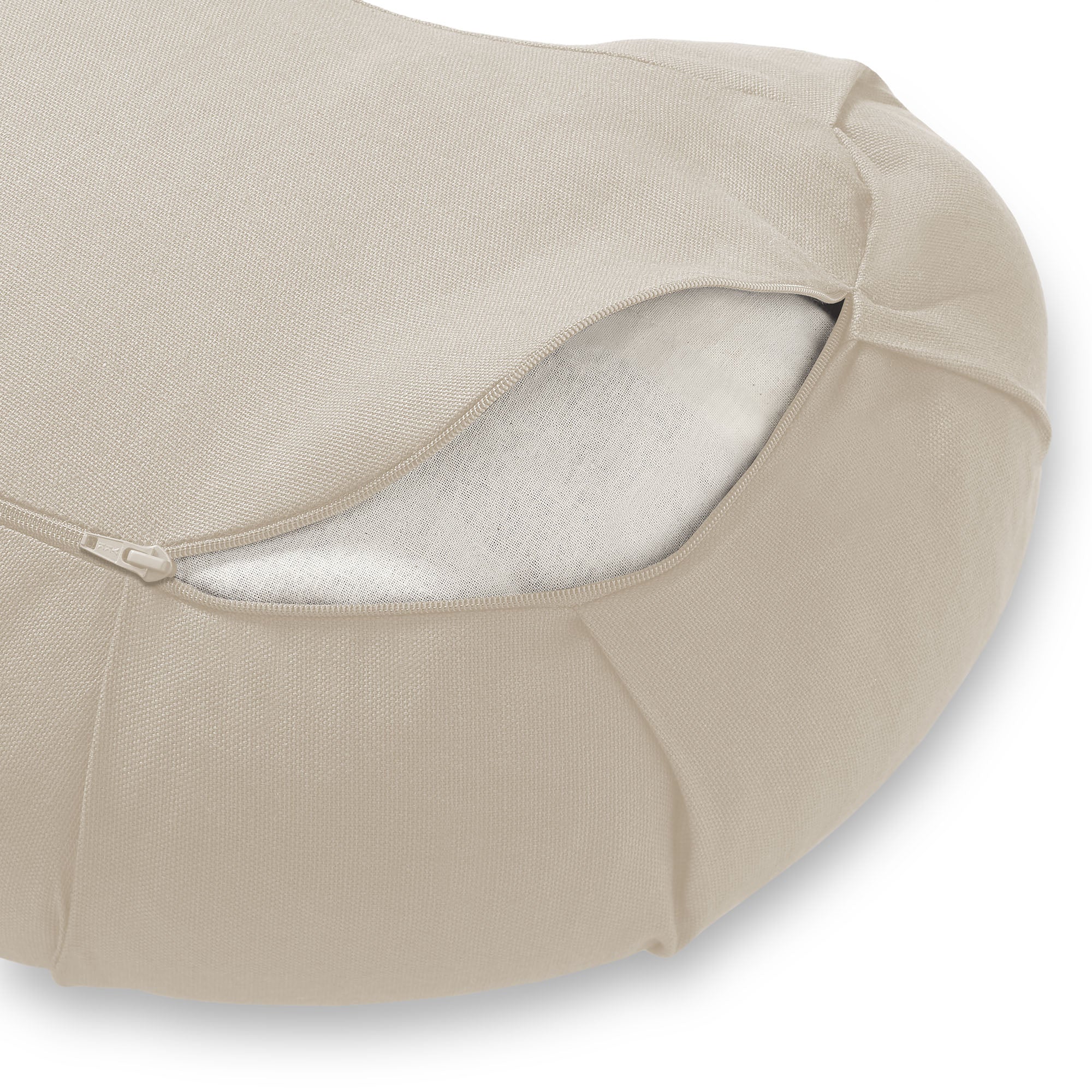 17" Crescent Organic Cotton Buckwheat Hull Meditation Cushion Pillow