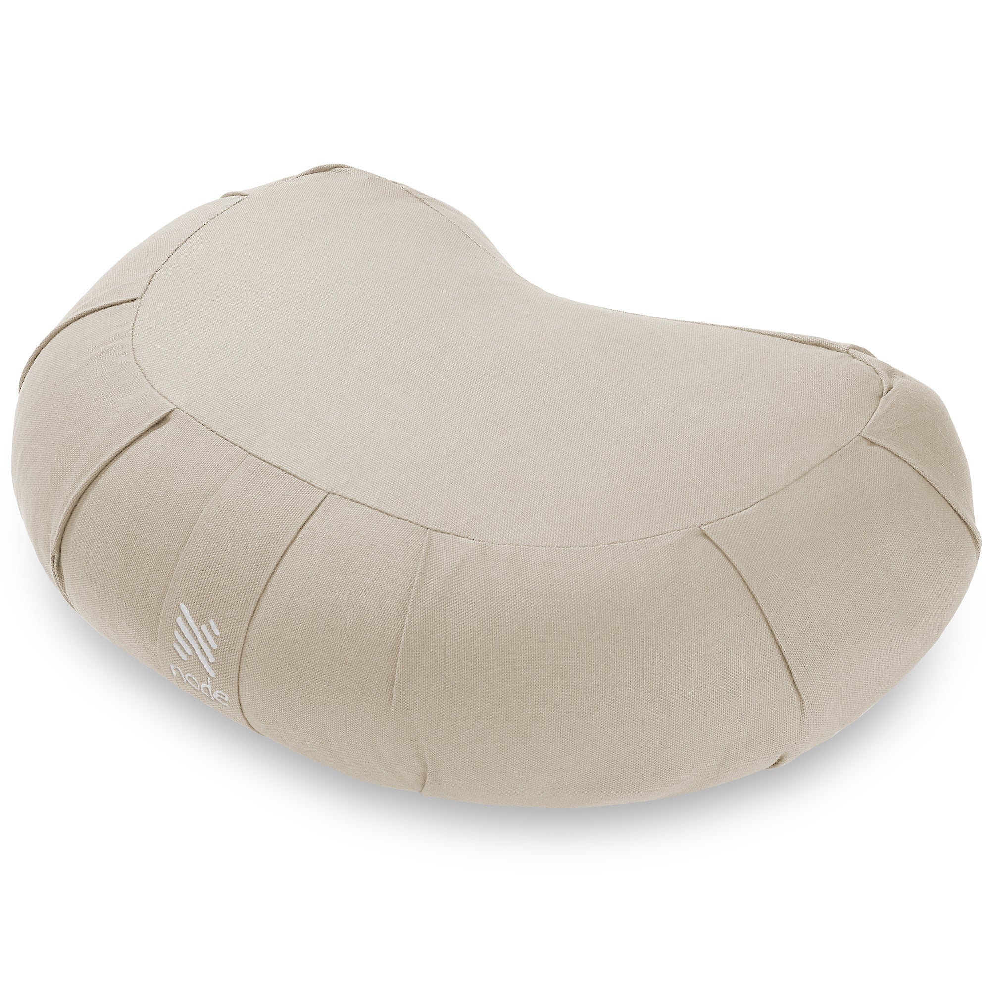 17" Crescent Organic Cotton Buckwheat Hull Meditation Cushion Pillow